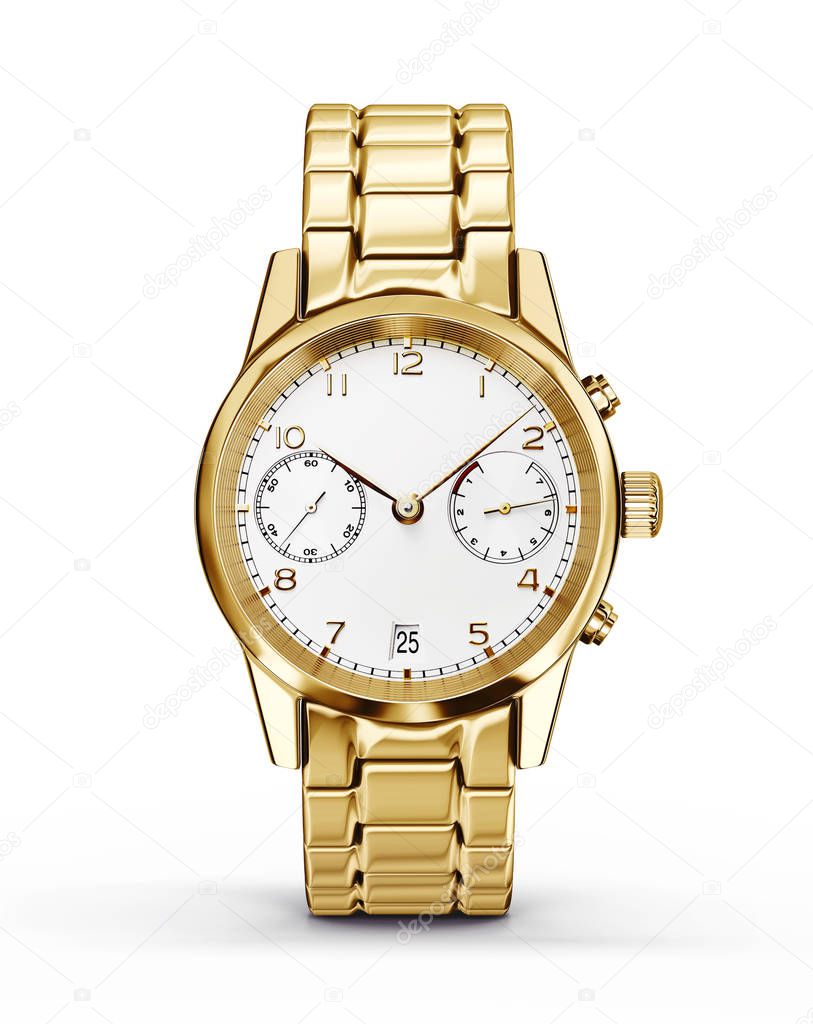 wrist watch isolated on a white. 3d illustration