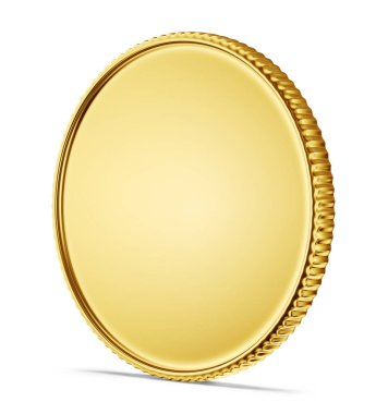 altın sikke üzerinde beyaz backgrond izole işareti 3D çizimi