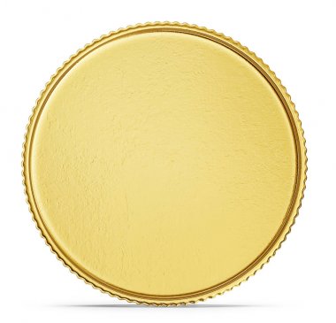 altın sikke üzerinde beyaz backgrond izole işareti 3D çizimi