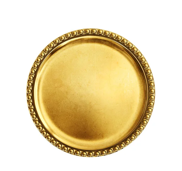 Zlatá Mince Bez Znaménka Izolované Bílém — Stock fotografie