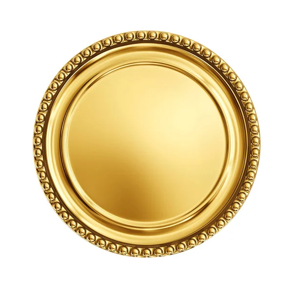 Zlatá Mince Bez Znaménka Izolované Bílém — Stock fotografie