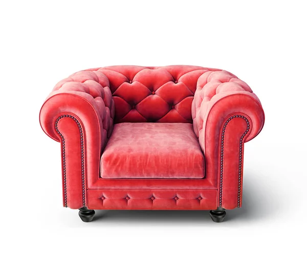 Roter Sessel Isoliert Auf Weiß — Stockfoto