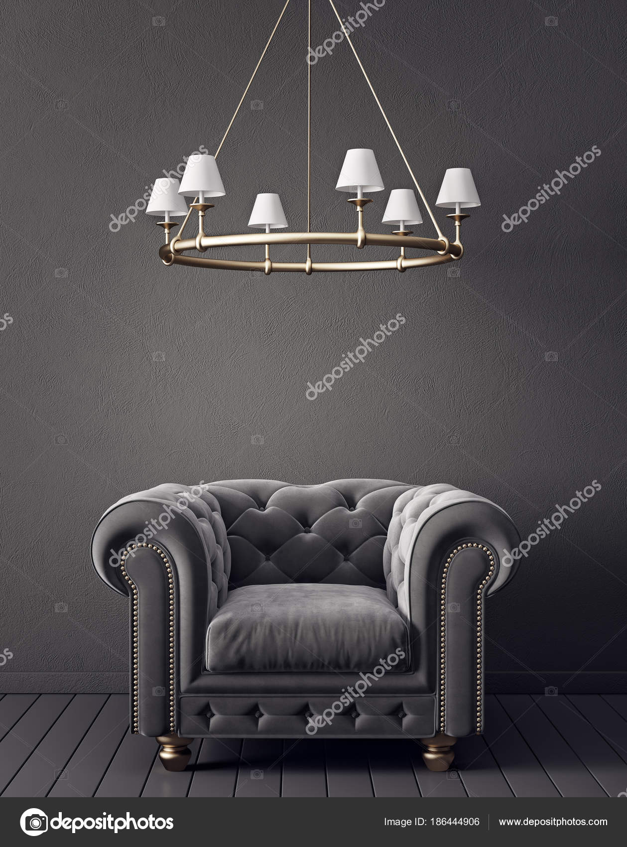 Modern Living Room Classic Armchair Lamp Interior Design Furniture Stock Photo C Alexroz 186444906