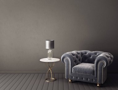 Modern oturma odası koltuk ve lamba ile. iç tasarım mobilya.