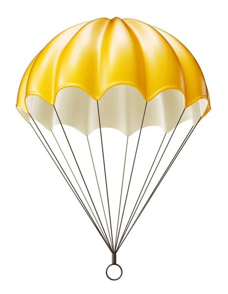 Parachute Jaune Isolé Sur Fond Blanc Illustration — Photo