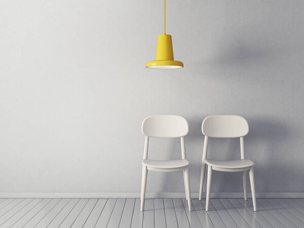 modern living room  with chair and lamp. scandinavian interior design furniture.