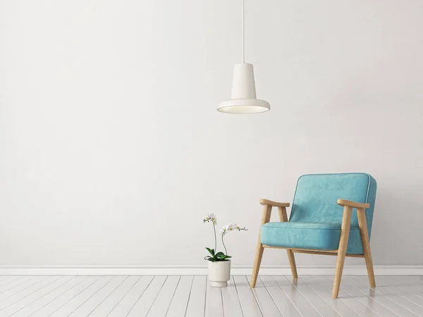 Soggiorno Moderno Con Poltrona Lampada Mobili Interior Design Scandinavo — Foto Stock