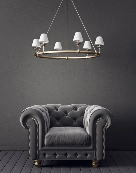 Moderní Obývací Pokoj Klasickým Křeslo Lampa Interiérový Design Nábytek — Stock fotografie
