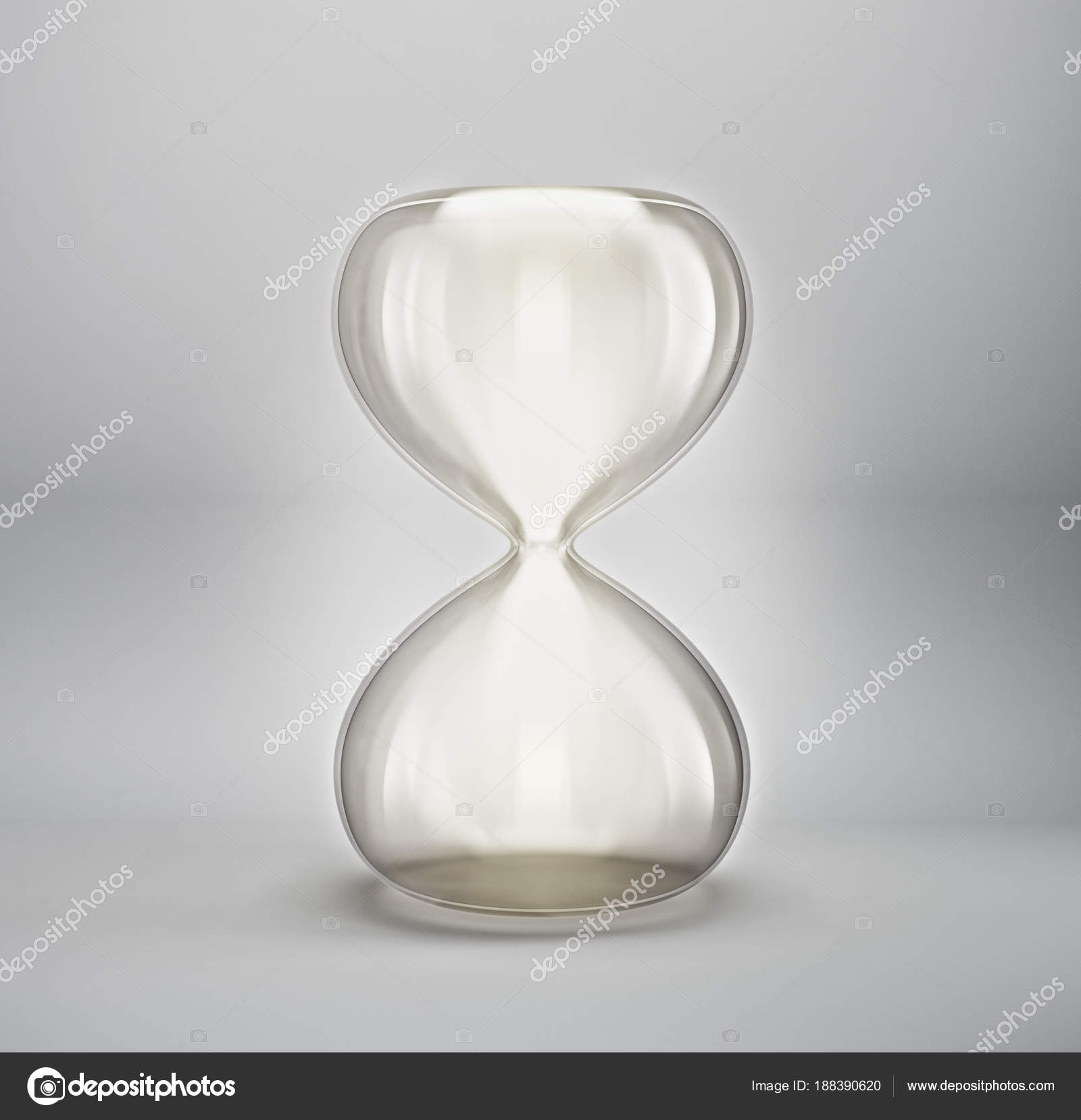 Reloj Arena Vacio Aislado Sobre Fondo Gris Foto de stock 188390620 alexroz