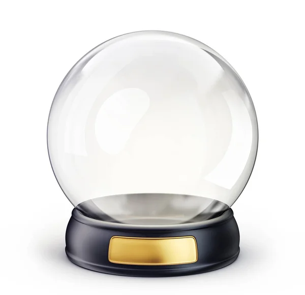 Empty Glass Globe Isolated White Background Illustration — Stock Photo, Image