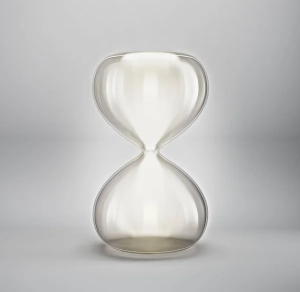 Empty Hourglass Isolated Grey Background — Stock Photo, Image