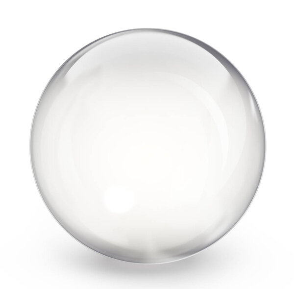 glass sphere isolated on a white background. 3d illustration