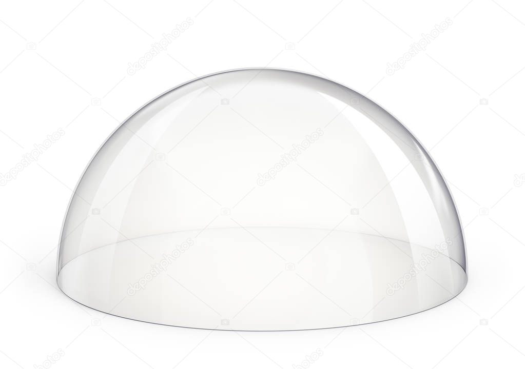 glass dome isolated on a white background. 3d illustration