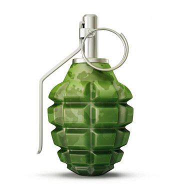 grenade isolated on a white. 3d illustration clipart