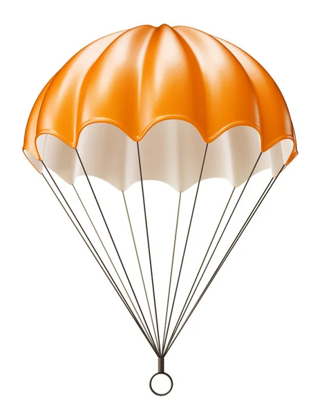 Orange Parachute Isolated White Illustration — Stock Photo, Image