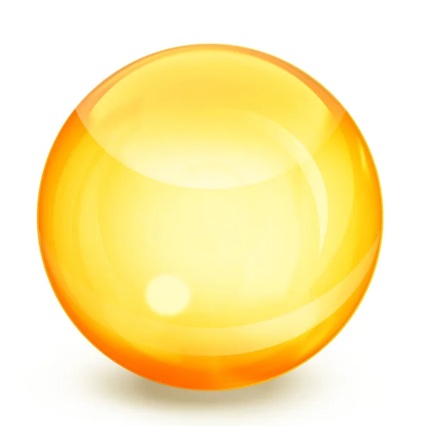 Sfera Vetro Giallo Isolato Bianco Illustrazione — Foto Stock