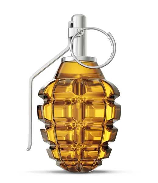 Grenade Verre Isolée Sur Blanc Illustration — Photo