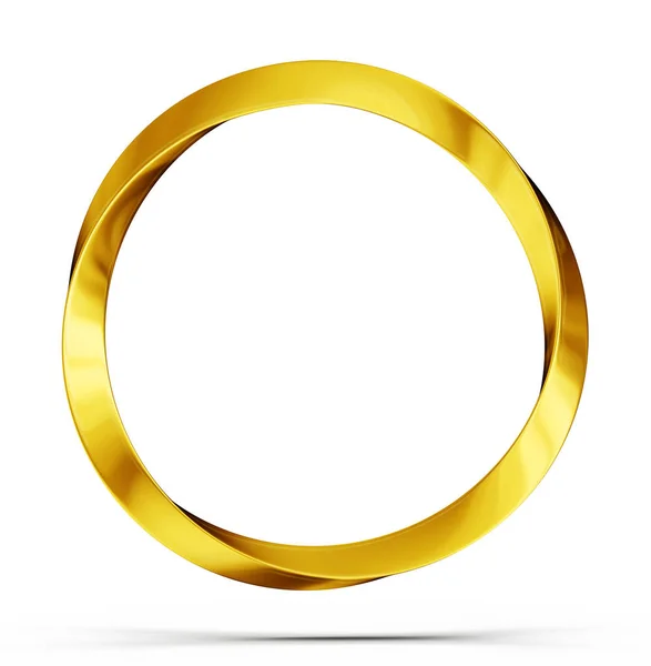 Golden Ring Isolated White Illustration — Stock Photo, Image