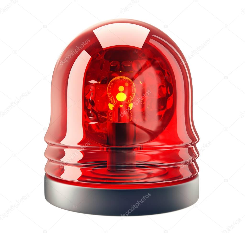 red siren isolated on a white background. 3d illustration