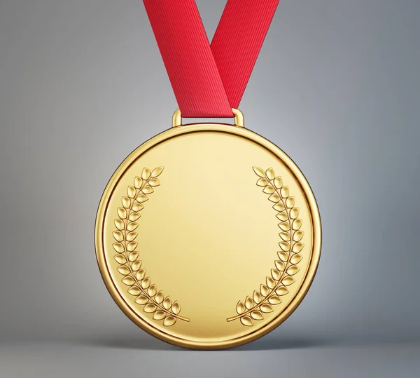 Goldmedaille Isoliert Auf Weißem Hintergrund Illustration — Stockfoto