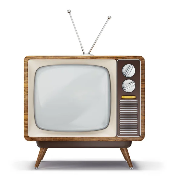 Retro Fernseher Isoliert Auf Einem Weißen Illustration — Stockfoto