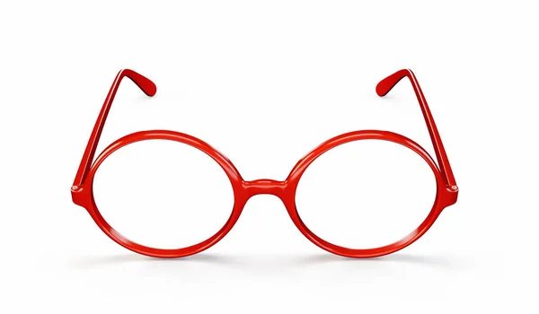 Lunettes Rouges Isolées Sur Blanc Illustration — Photo