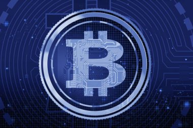 Mavi Bitcoin arka plan