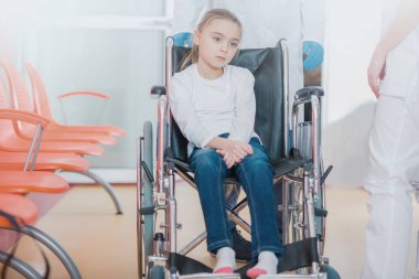 Hospitalized Girl on Wheelchair clipart