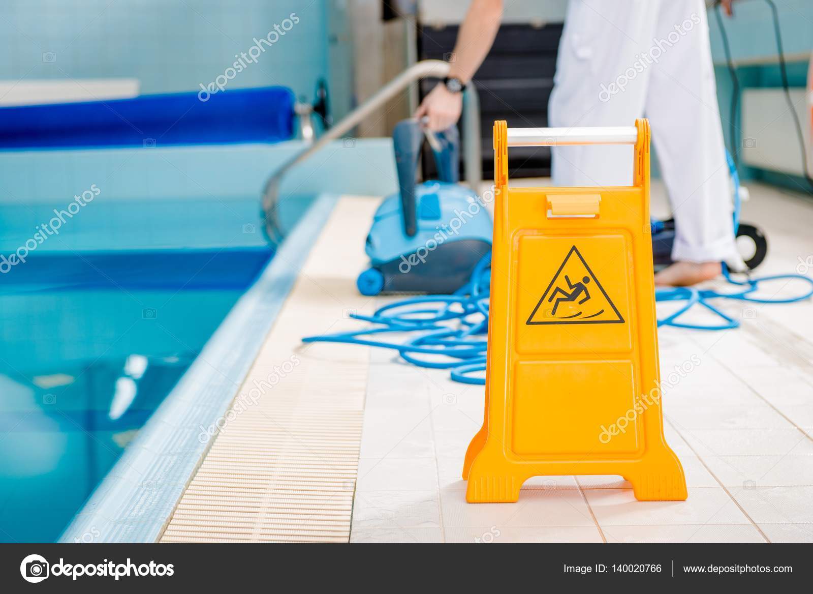 Swimming Pool Slippery Floor Stock Photo by 140020766