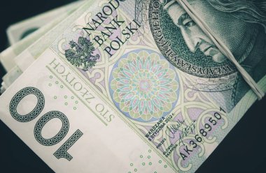Polonya Zlotisi banknotlar Closeup