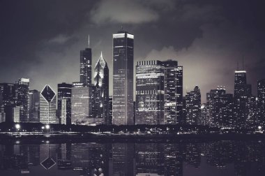 Chicago gece zaman Skyline
