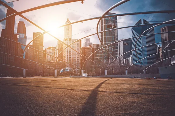 Centro de Chicago Sunset — Foto de Stock