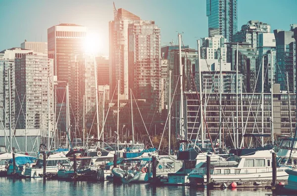 Ванкувер міський пейзаж Марина — стокове фото