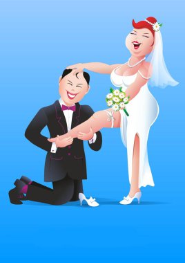 Gelin ve damat illüstrasyonu