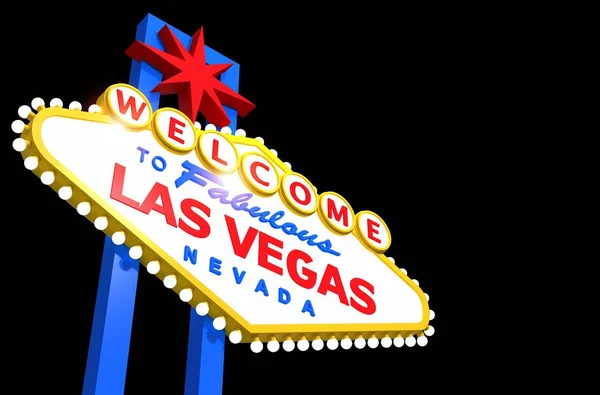 Las Vegas Sign elszigetelt fekete — Stock Fotó