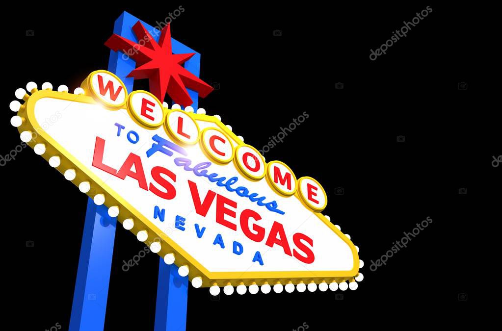 Las Vegas Sign Isolated on Black