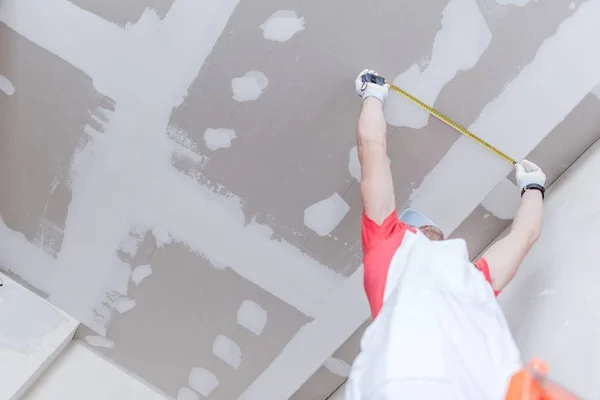 Drywall Measurement Apartment Remodeling — Stock Photo, Image