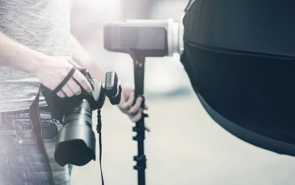 Lugar de trabajo del fotógrafo — Foto de Stock