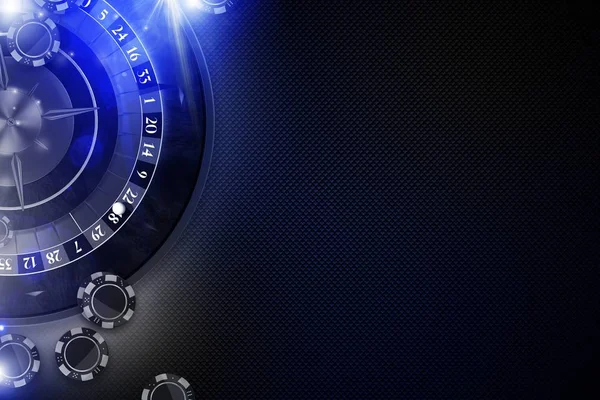 Glowing Blue Roulette Game — Stock Photo, Image