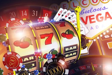 Vegas Casino Games Concept clipart