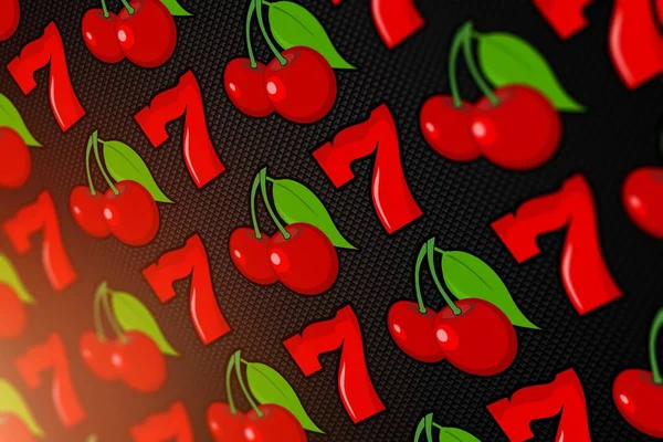 Lucky Slot Seven Cherries — Stock Photo, Image