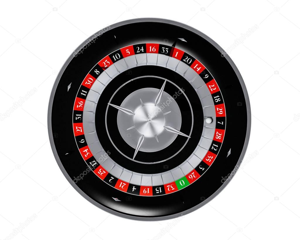 Roulette Wheel Isolated on White
