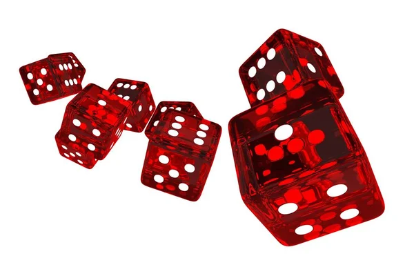 Crystal Red Casino Dices — Stock Photo, Image
