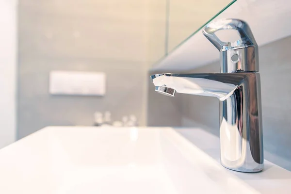 Modern Sink Faucet Closeup — Stock Photo, Image