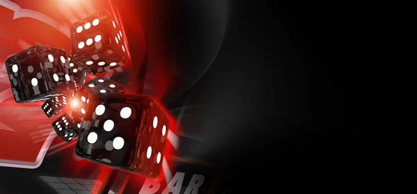 Kırmızı Craps Dices Casino Banner — Stok fotoğraf