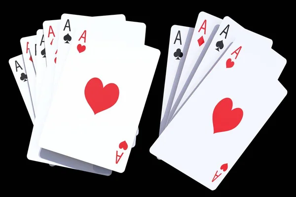Χαρτιά του πόκερ gaming απομονωμένες — Φωτογραφία Αρχείου