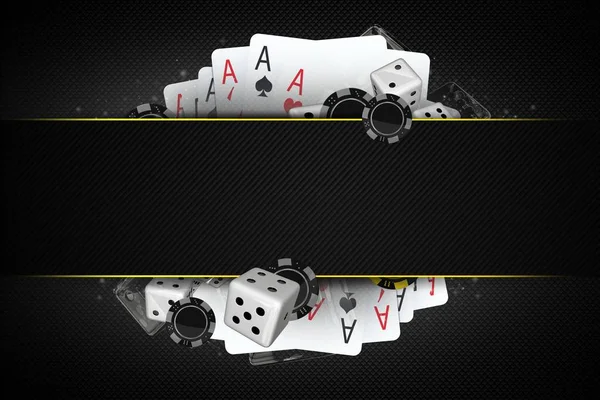 Blackjack Dices and Chips — Stock Photo, Image