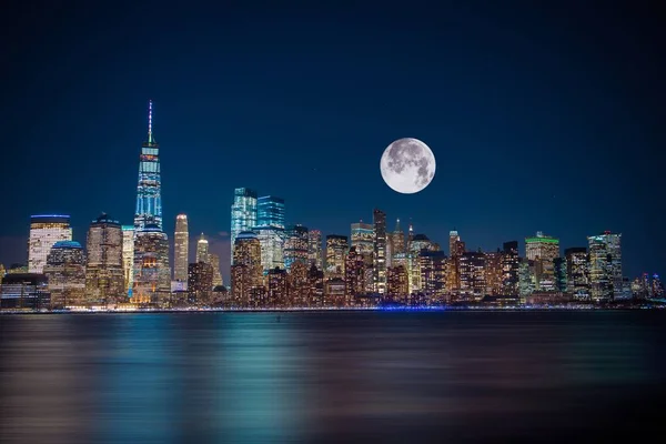 New York City Moonlight — Stock Fotó
