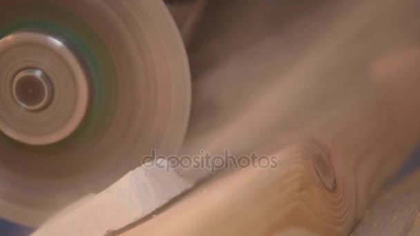 Taş Kesici Dairesel Taş Eylem Gördüm Ağır Çekim Görüntüleri — Stok video