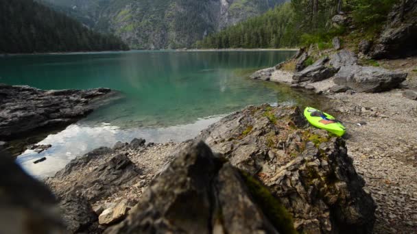 Kayak Tour Blindsee Austrian Alps — Stock Video